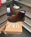 Zara chunky suedes chelsea boot (brown)