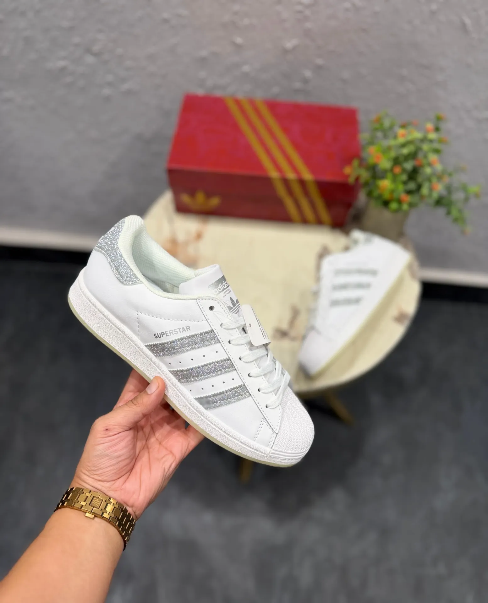 Adidas originals superstar white matalic silver  (40)