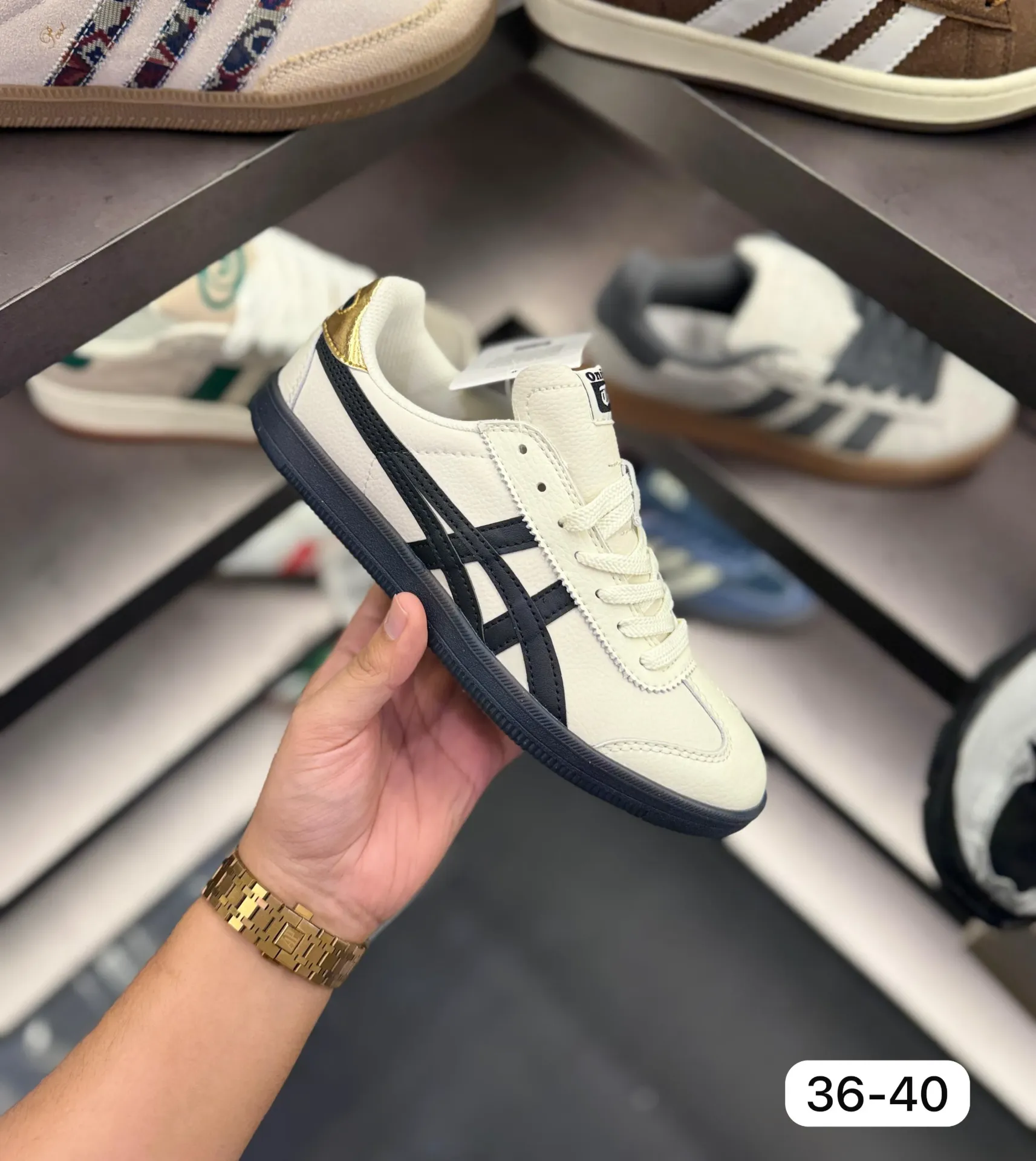Onitsuka tiger tokuten white black gold  (36)