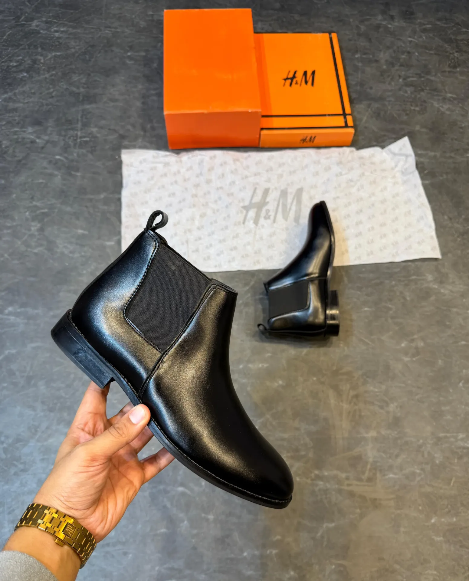 H&M wooden chelsea boot art z-5