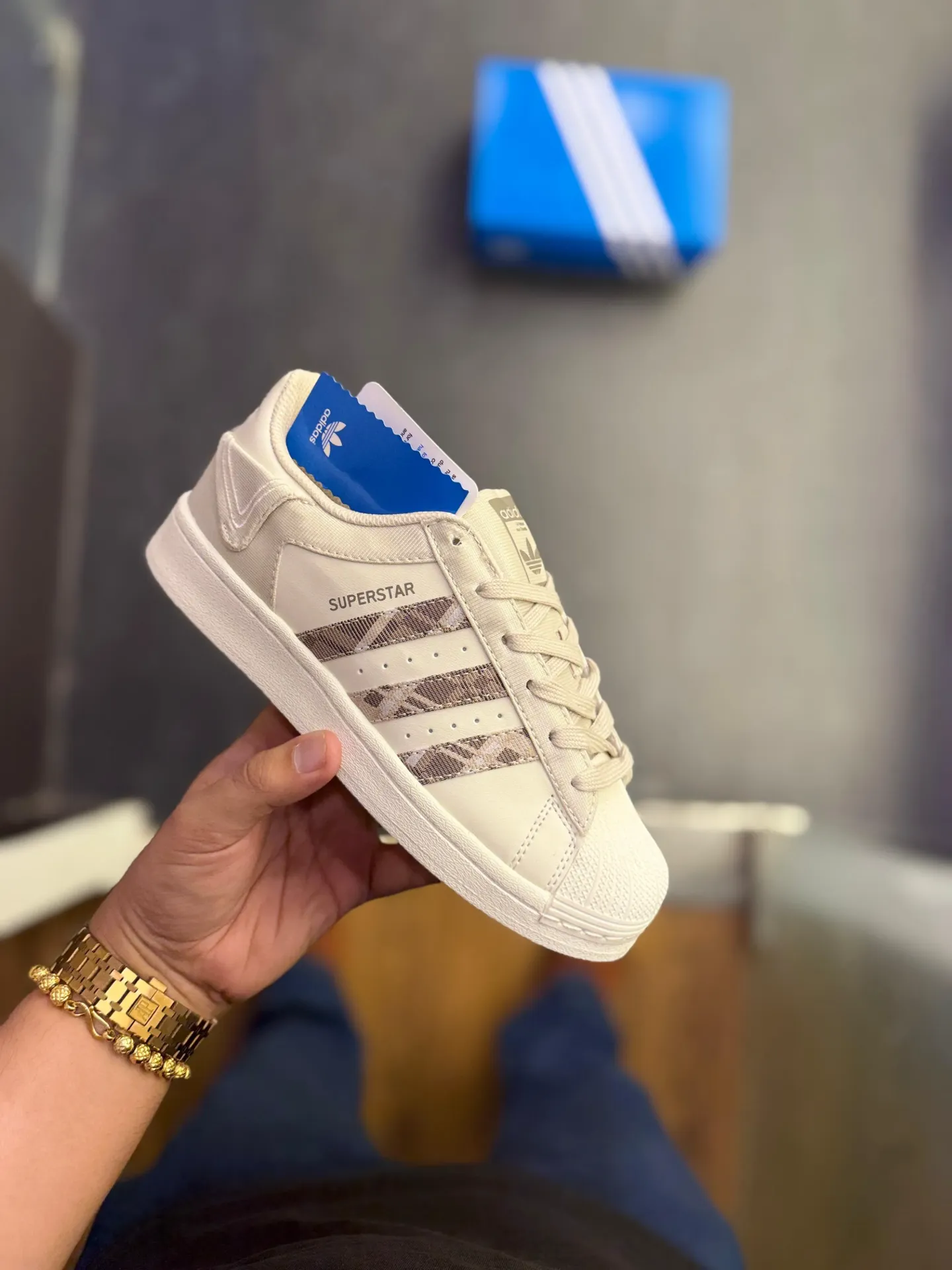 Adidas originals superstar brown button 